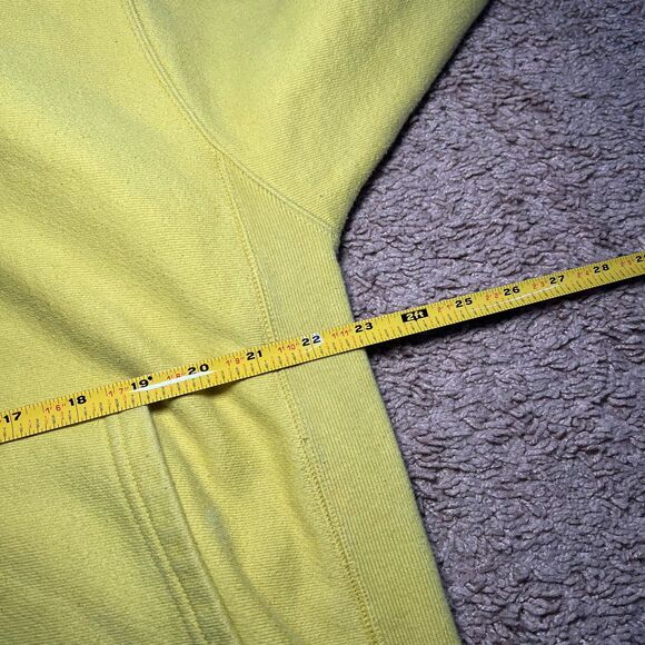 Champion Men Large Yellow Reverse Weave Heavyweight Embroidered Logo Hoodie - Picture 4 of 8